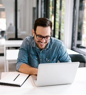 Man using computer